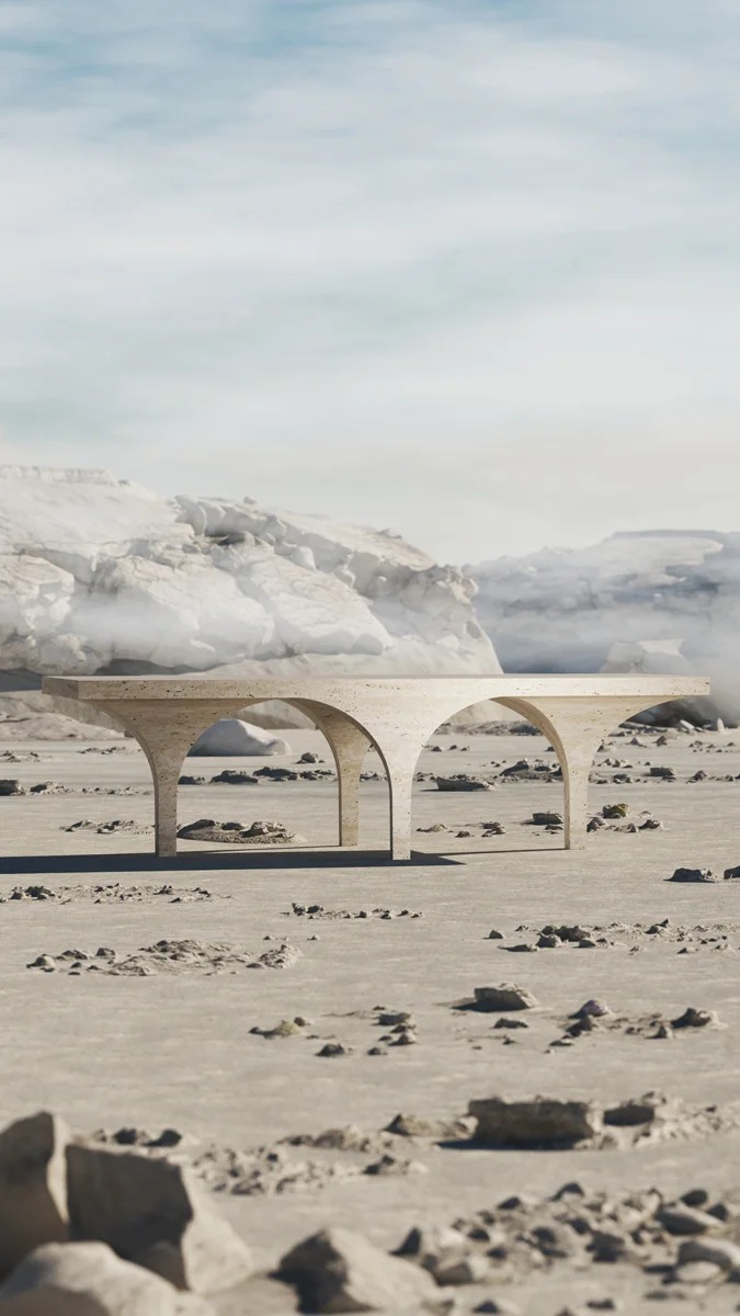 Mesa in travertine
